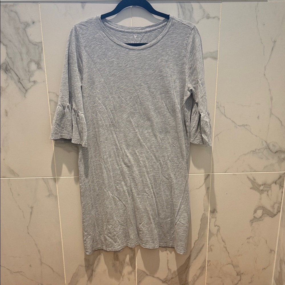 Velvet by Graham & Spencer Heather Gray Ruffle Sleeve Mini Dress